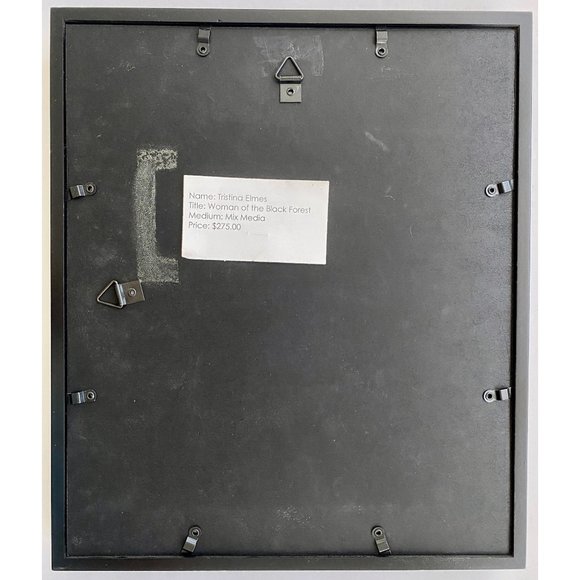 Woman of the Black Forest - Original Wall Art Mixed Media Painting 11"x14" Frame - Picture 6 of 6